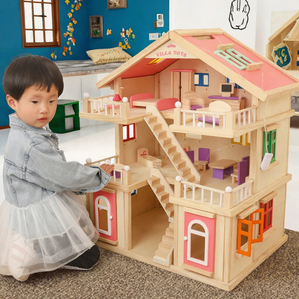 Princess Castle Inspired Wooden DIY Toy Doll House Playhouse Birthday Gift for Boys