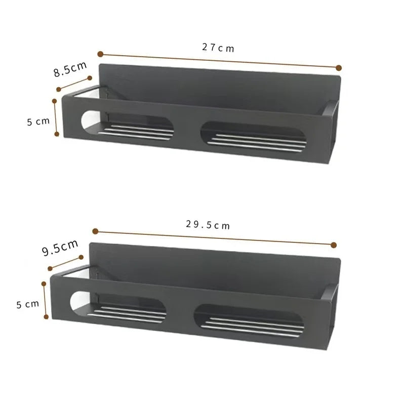 Slim Magnetic Fridge Shelf, Black Iron, Single Tier, 2 Lengths - image 4