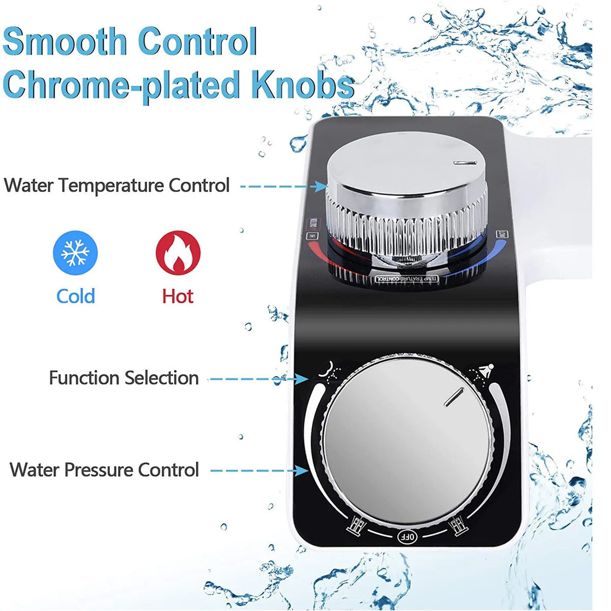 Cordless Bidet Toilet Seat with Dual Hot and Cold Spray, White ABS - image 2