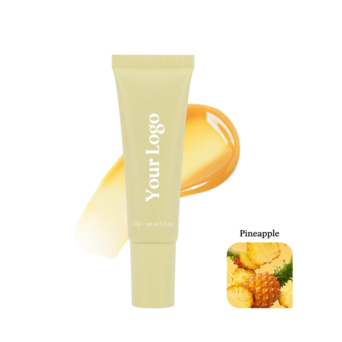Vegan Peptide Lip Butter Balm in Squeeze Tube, Fruit Flavors, 15 g