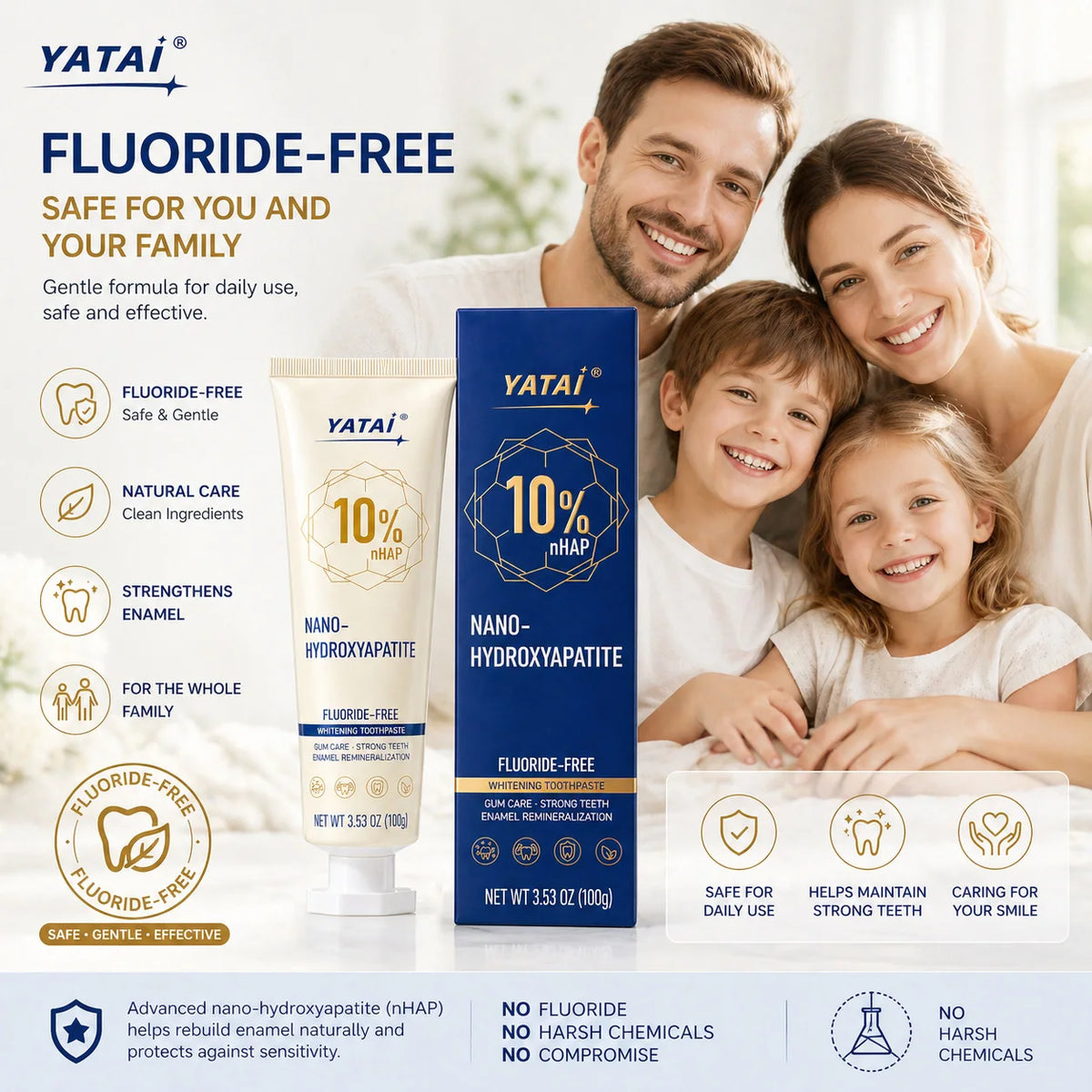 Nano-Hydroxyapatite Toothpaste for Fresh Breath, Mint, 100 g - image 4