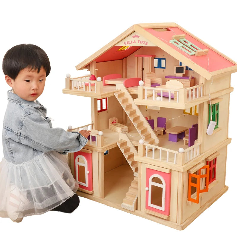 Princess Castle Inspired Wooden DIY Toy Doll House Playhouse Birthday Gift for Boys