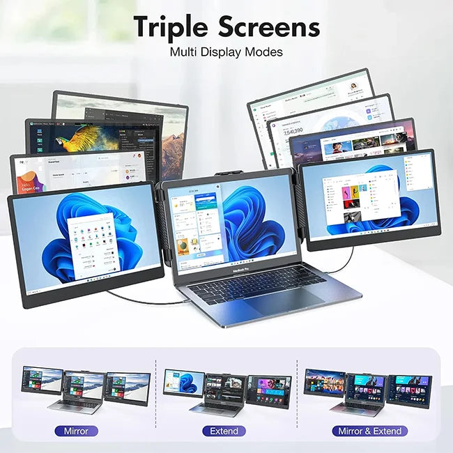 Products Portable Monitor for Laptop Dual Screen Triple Portable LED Screen Triple Screen