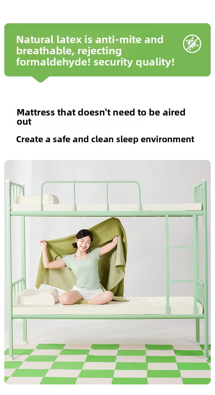 Thin Natural Latex Hybrid Mattress for Dorm Beds, 5 or 7.5 cm