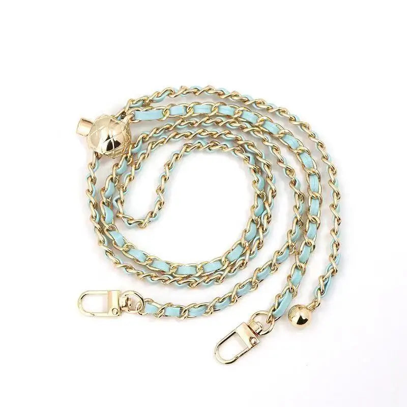 Gold Ball Chain Crossbody Phone Strap with PU, Adjustable 120 cm