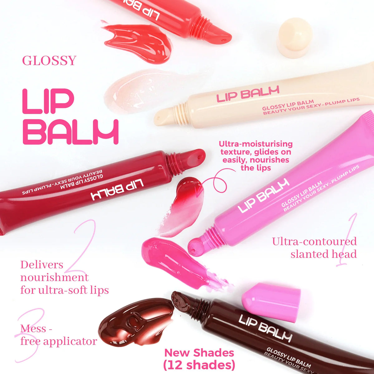 Vegan Peptide Lip Butter Balm, Fruit Flavor, 12 ml, 12 Shades - image 4