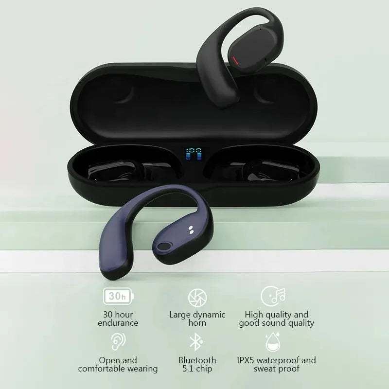 Open-Ear Sports Ear Hook Earphones with Digital Display, BT 5.3 - image 6