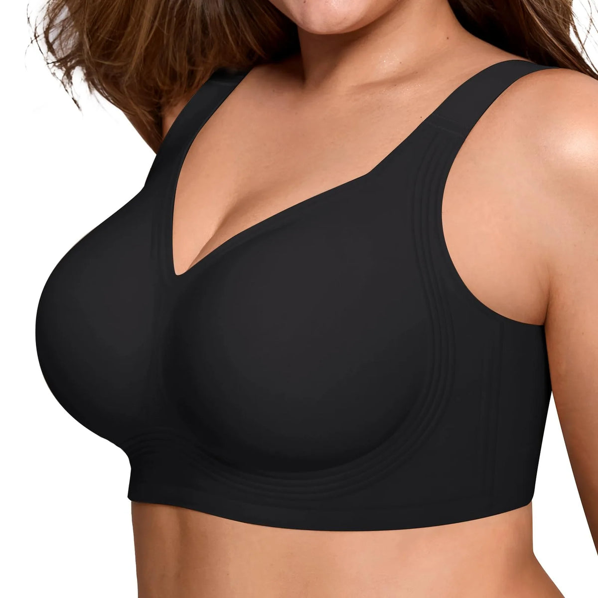 Thin Seamless Wireless Jelly Bra, Push-Up with Full Cups, S–4XL
