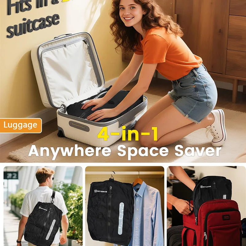 Air-Tight Vacuum Compression Travel Bag, Waterproof, Black - image 4