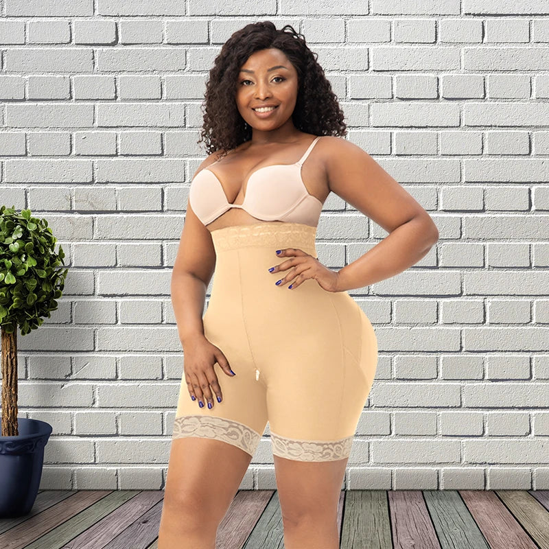 Tummy Control Butt Lifter Shapewear Shorts with Zipper Crotch