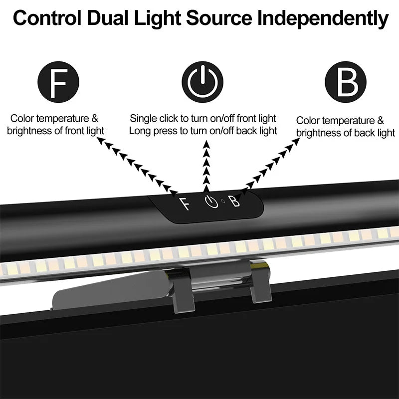 USB LED Monitor Light Bar Wireless Remote Glowing Screen Hanging Lamp PC Desktop Desk
