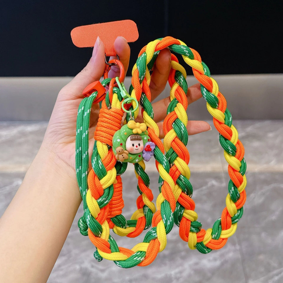 Nylon Woven Mobile Phone Lanyard Long Crossbody Strap Strong Anti-Loss Neck Strap for Men