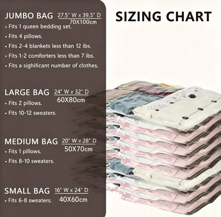 Reusable Vacuum Storage Bag Set, Mixed Sizes, 10, 15 or 18-Pack - image 3