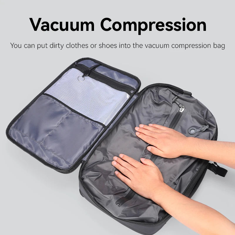 Vacuum Compression Laptop Travel Backpack, Oxford Fabric, Zip Closure - image 4