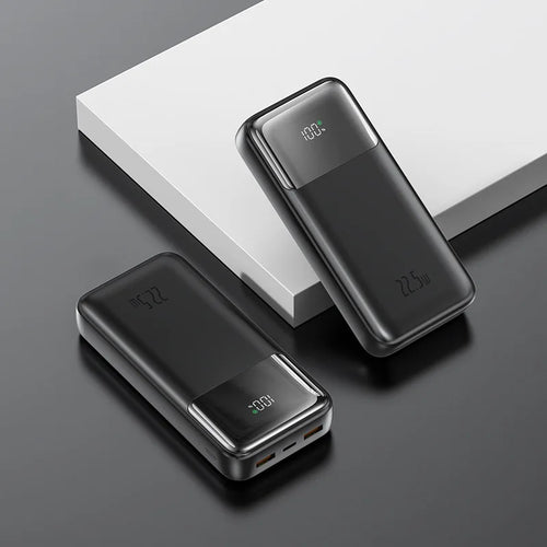 Large 20000mAh Ultra Slim Li-Polymer Power Bank LED Display Built-in 2 Cables PD 22.5W