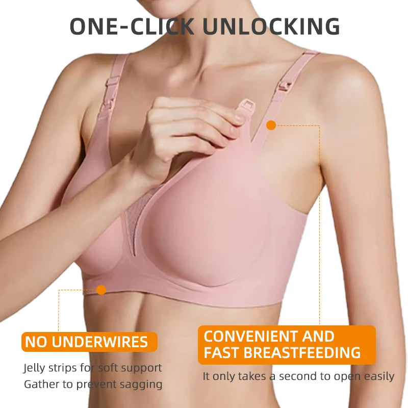 Seamless Maternity and Nursing Bra, Wire-Free V-Neck, S–3XL - image 2