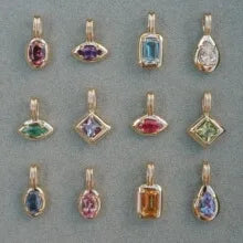 Geometric Zircon Birthstone Pendant on Copper for DIY Bag Charms - image 6