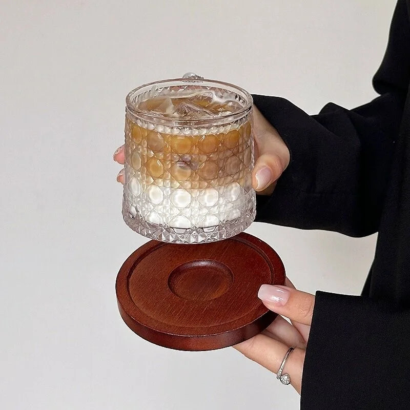 Rotating Glass Tumbler for Coffee, Whiskey or Juice, Optional Coaster - image 2