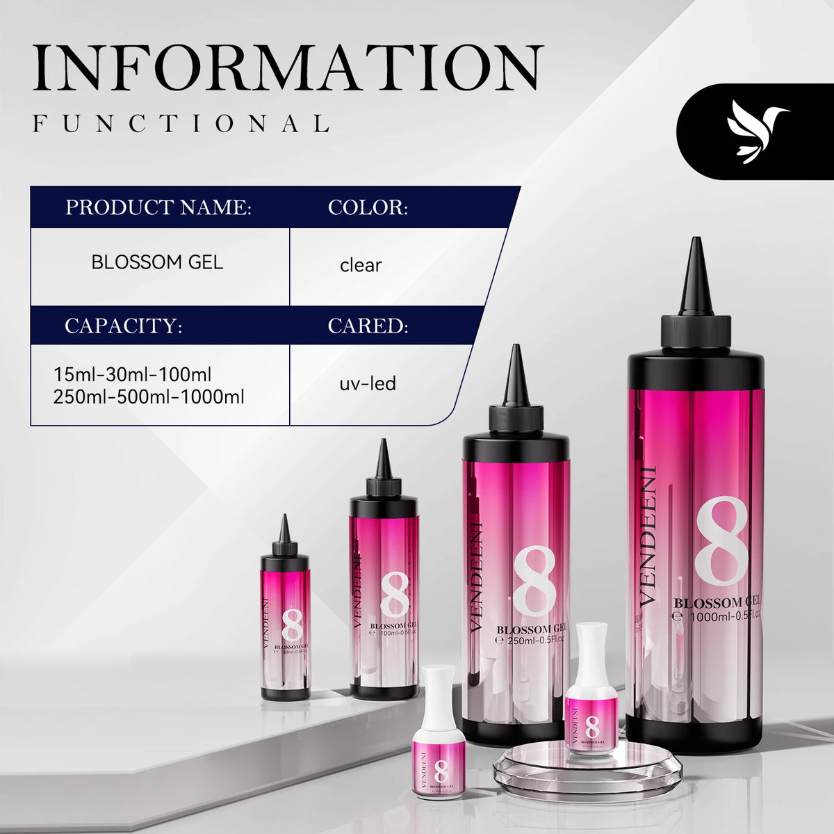 Vendeeni Clear Blooming Gel Polish 500ML TPO Hema Free Blooming Gel Nail Polish Nail
