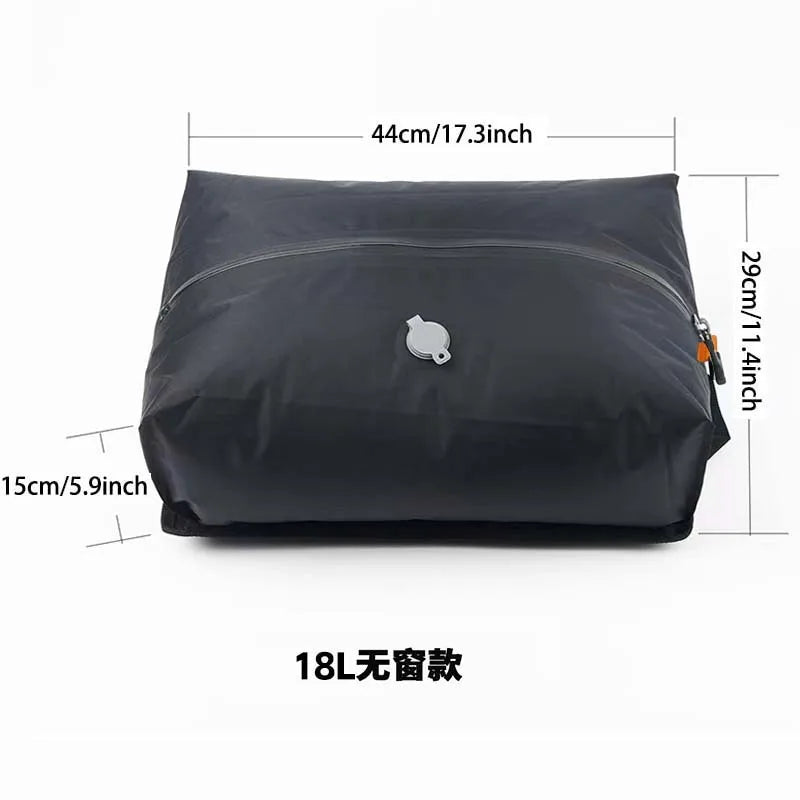 Reusable Zippered Compression Packing Bag, 44 x 29 x 15 cm, Black - image 6