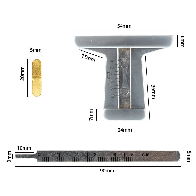Stainless Steel Tire Tread Depth Gauge 0-50mm (5cm) Precise Durable Sturdy Vehicle Tire