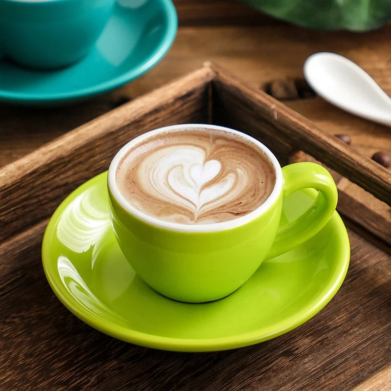 Porcelain Espresso Cups 75ml Mini Demitasse Coffee Mugs, Small Ceramic Shot Glasses