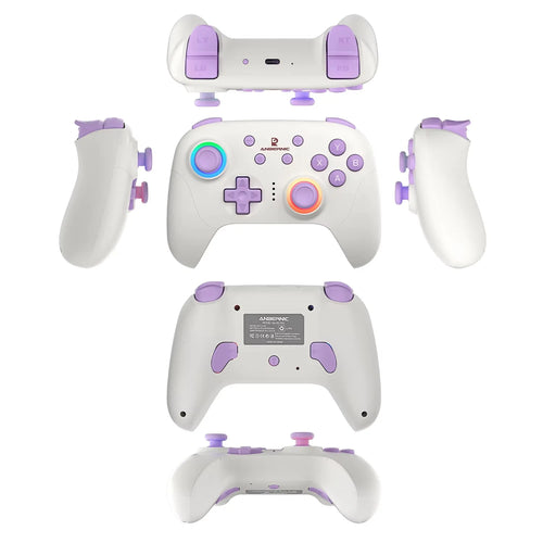 RGB Light Ring RG P01 Controller Wired Gamepad Hall Effect Joystick 2.4G Wireless BT Game