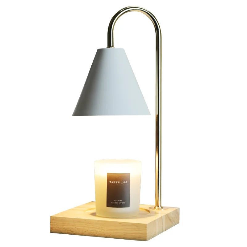 Wooden Candle Warmer Lamp with Touch Control, US Plug