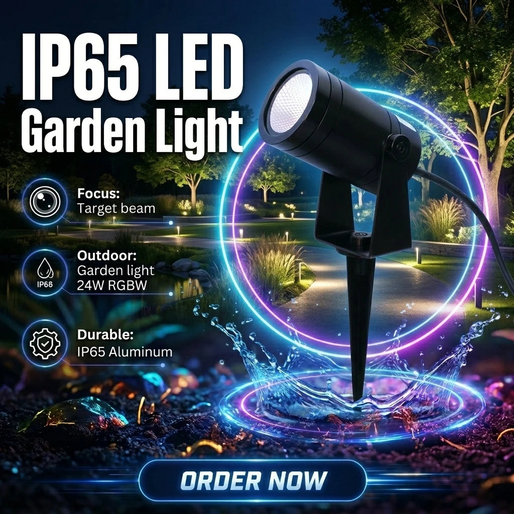 LED Landscape Spike Light for Gardens, IP65 Aluminum, 9W or 12W