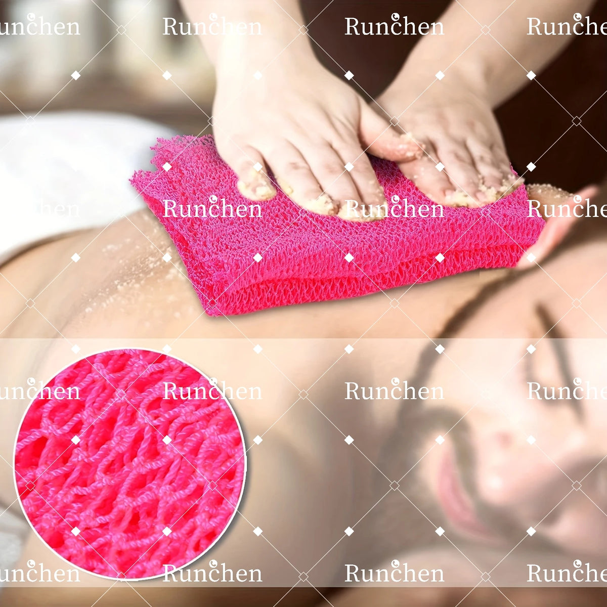 African Fish Net Body Sponge for Daily Shower Scrubbing, 15 Colors - image 6