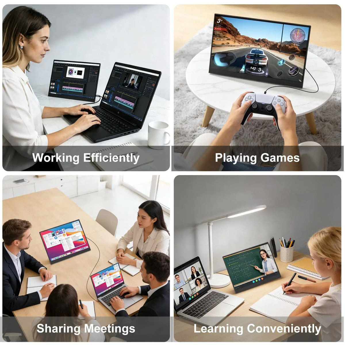 14" 1920x1200 IPS Portable Monitor, 16:10, Dual Speakers and Stand - image 2
