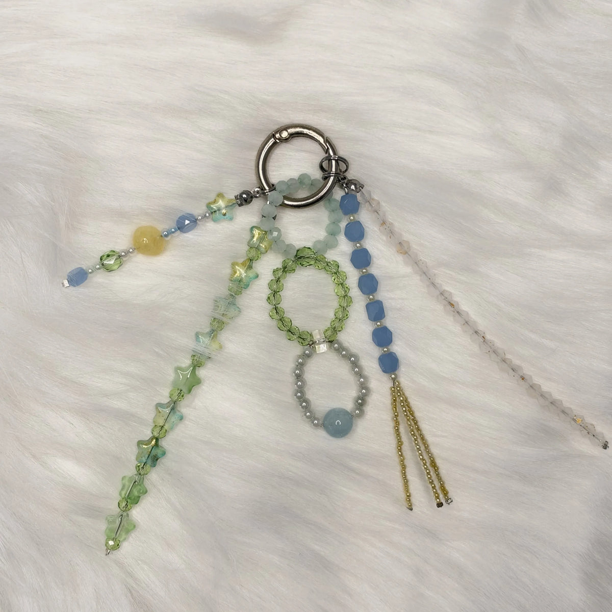 One-of-a-Kind Handmade Glass Bead Bag Charm and Key Chain - image 10