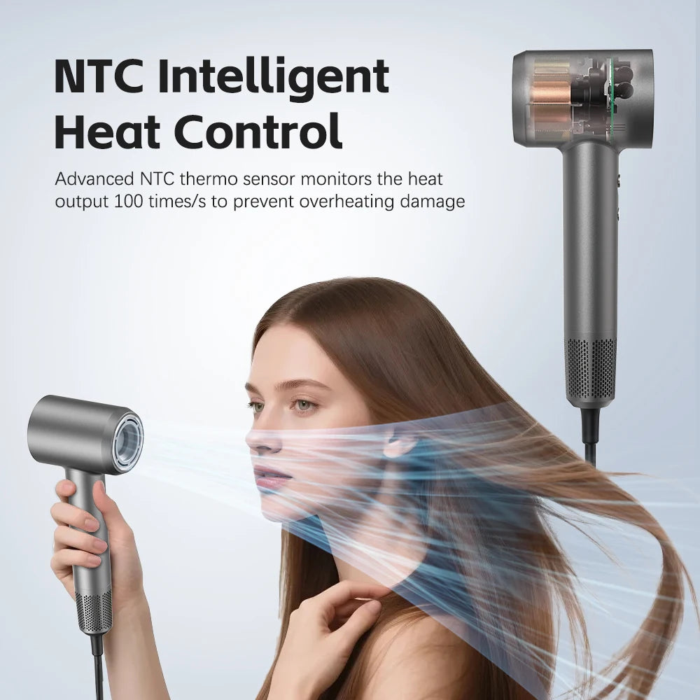 1400W Ionic Salon-Style Hair Dryer with Diffuser, US Plug - image 2