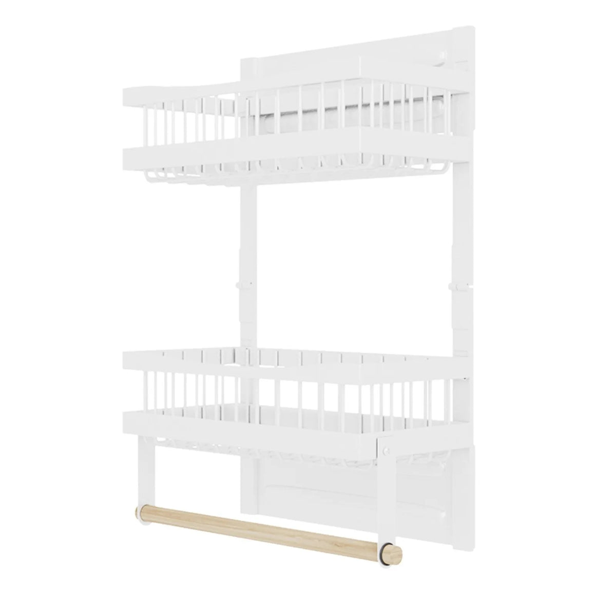 Foldable 3-Tier Magnetic Fridge Side Storage Rack, Carbon Steel - image 5