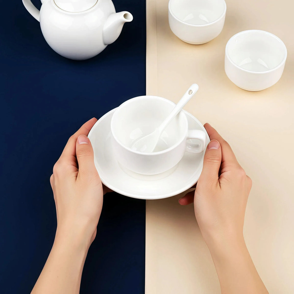 Classic Ceramic Coffee Cup and Saucer Set for Coffee or Tea - image 5