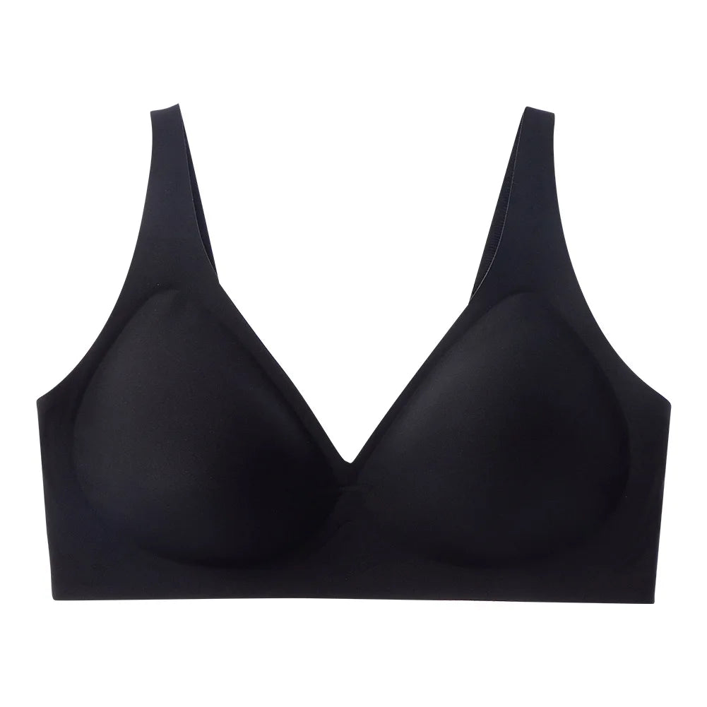 Deep V Wireless Jelly Bra with Side Gathering for Full Busts, S–3XL - image 6