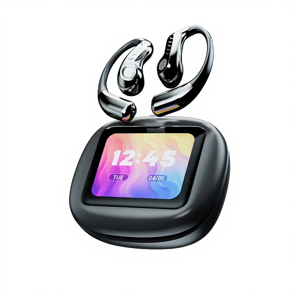 Open-Ear Hook Earbuds with LCD Touch Screen, 20+ Hour Battery, IPX4 - image 4