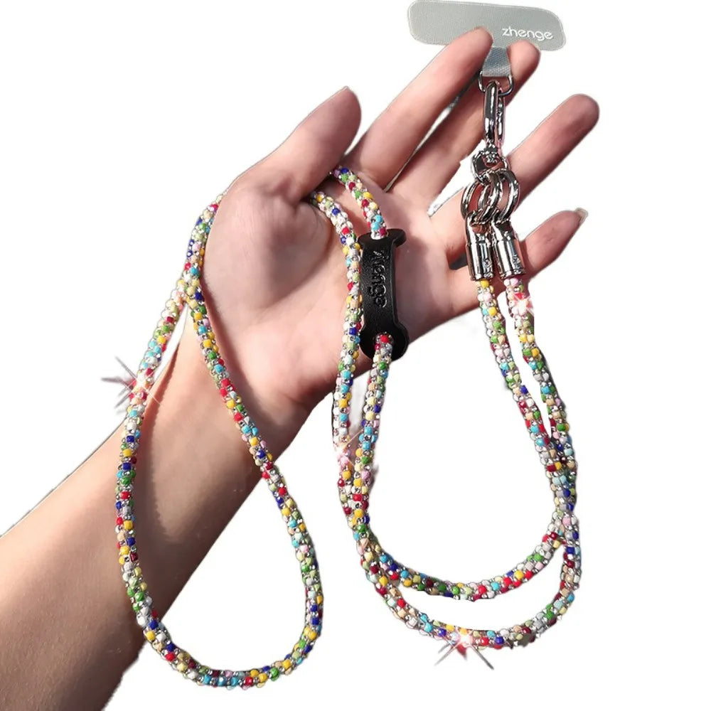 Glitter Rhinestone Crossbody Phone Cord, 120 cm Nylon