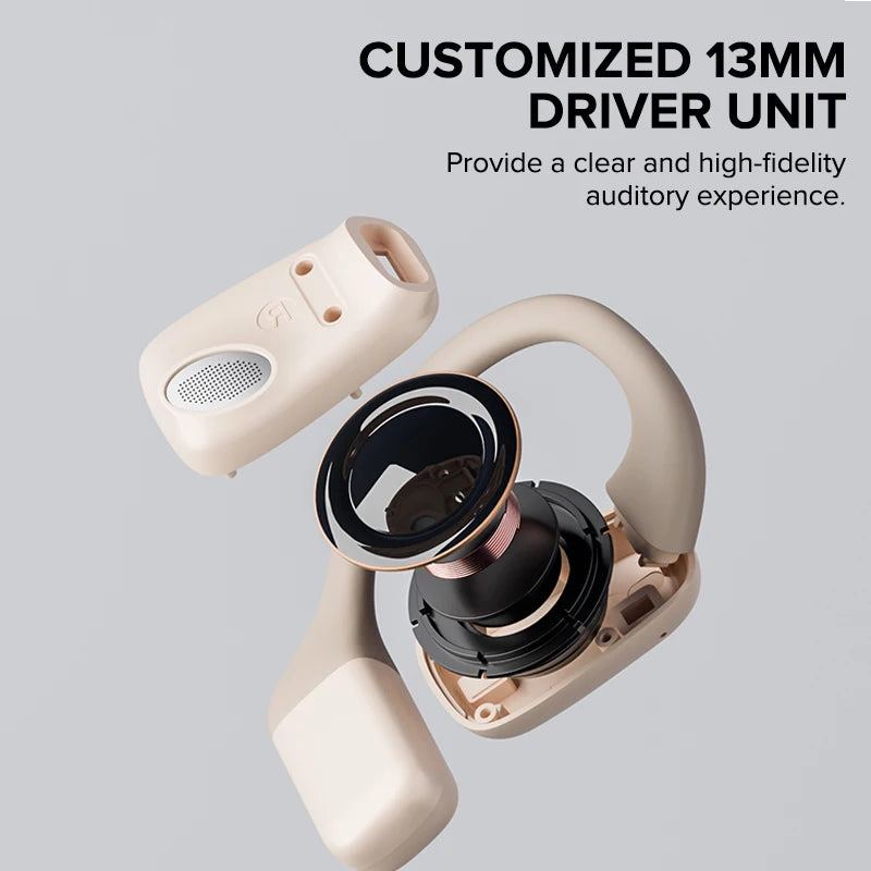 Open Ear Clip on Earbuds with Long Battery Life Earhook Earphones Wireless Open Ear