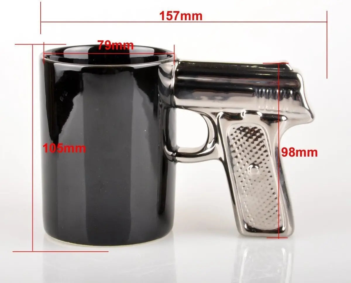 Novelty Pistol-Shaped Ceramic Coffee Mug, 350 ml - image 4