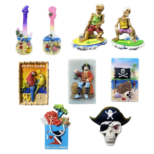 America Pirate Caribbean Sea 3D Fridge Magnets Tourism Souvenir Refrigerator Magnetic