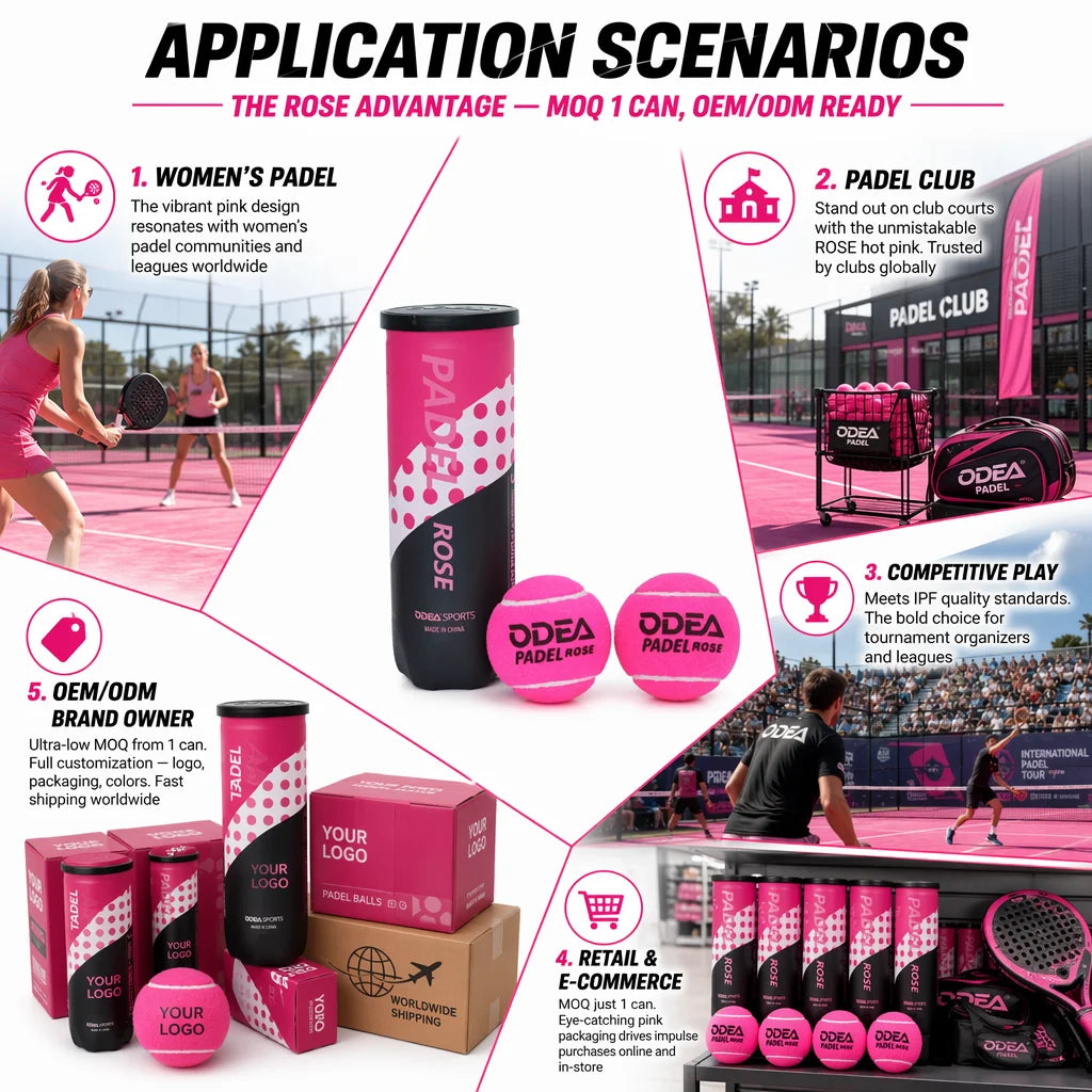 Pink Padel Ball with 45% Wool Over Rubber, 65 mm, Recreational Play - image 6