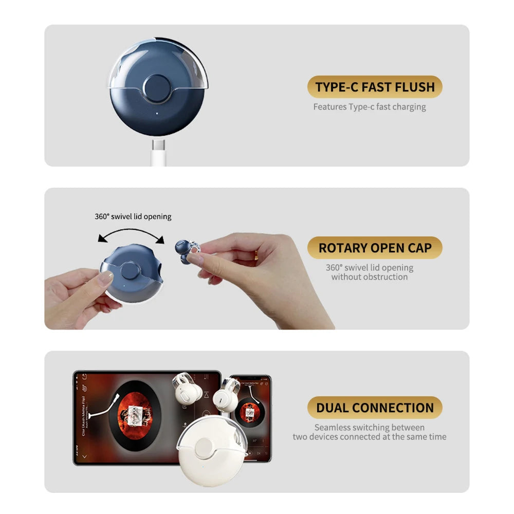 Open Ear Wireless Earbuds Ear Clips True Noise Cancelling Ear Clip Air Bone Conduction