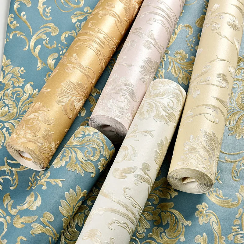 3D Embossed Damask Rose Peel and Stick Wallpaper, 53 cm x 1 m - image 2