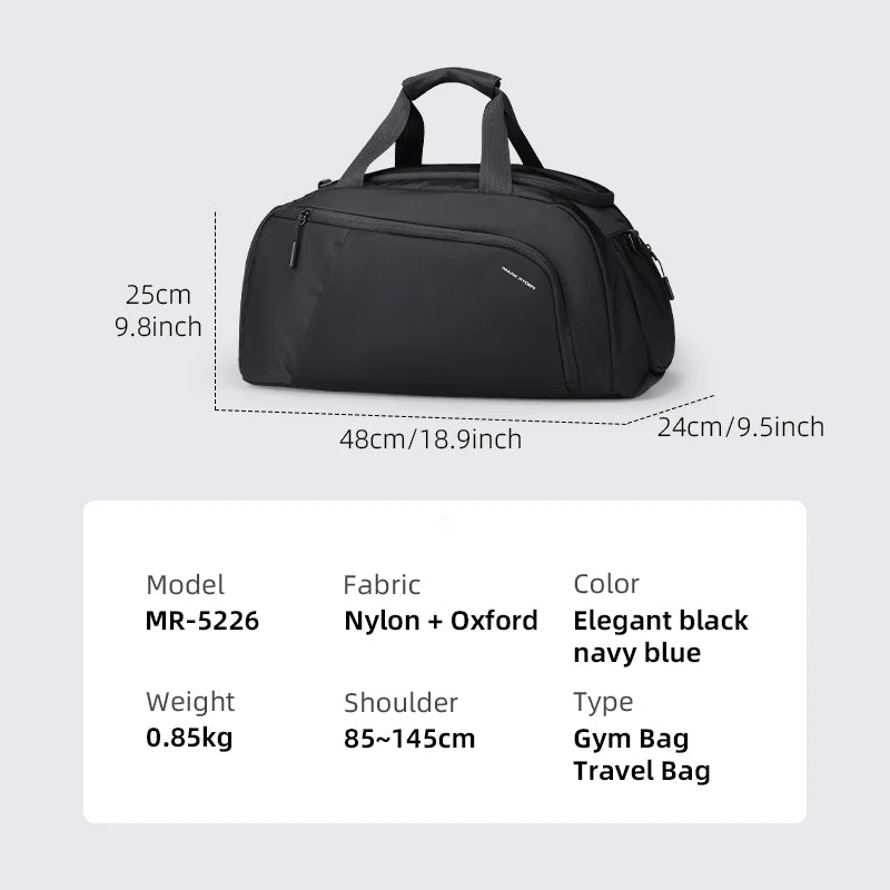 Oxford Travel Gym Bag with Shoe Storage, Zippered, 0.85 kg - image 5
