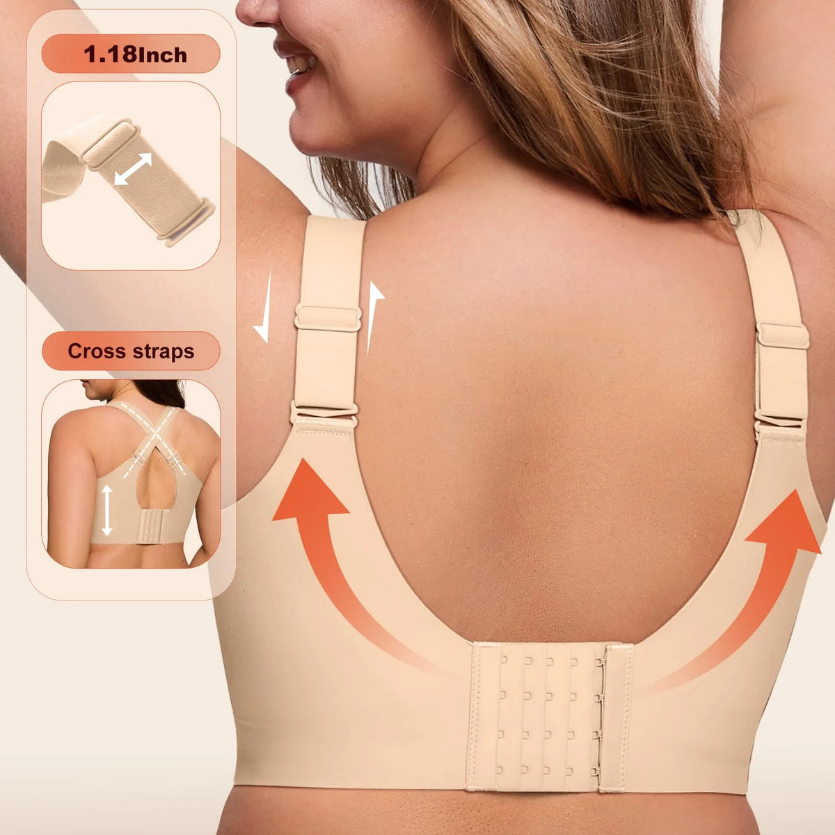 Women's Wireless Soft Support Jelly Bra Plus Size Seamless Invisible Underwear Push-Up