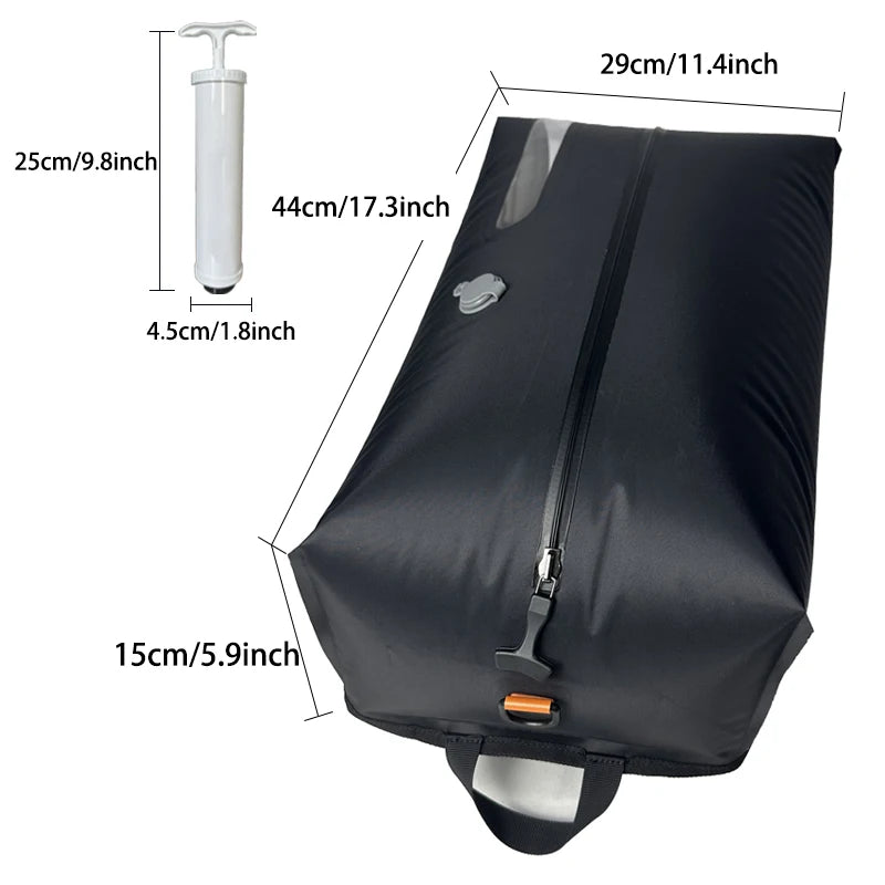 Reusable Zippered Compression Packing Bag, 44 x 29 x 15 cm, Black - image 8