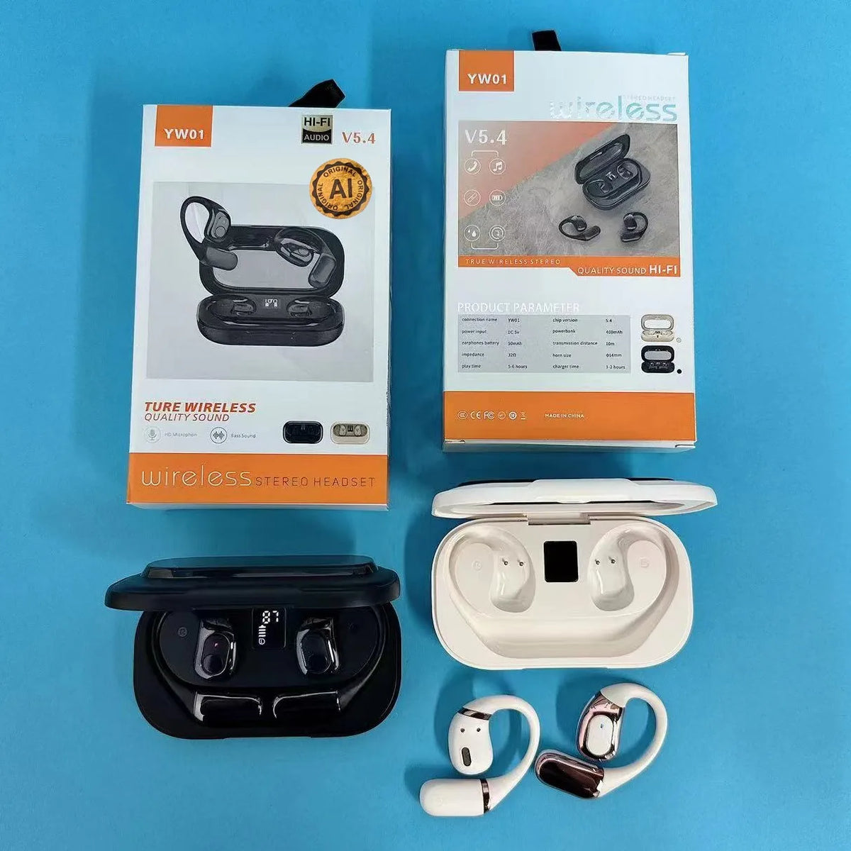 Open-Ear Hook Wireless Earbuds with Digital Display, Bluetooth 5.4 - image 2