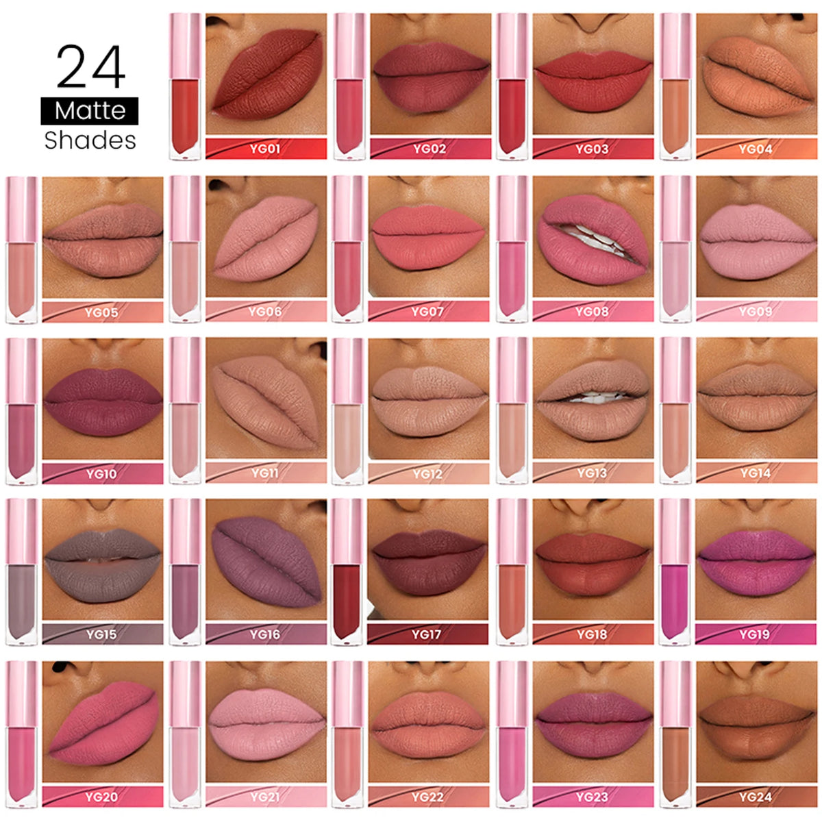 Vegan Matte Liquid Lip Gloss, Waterproof High Pigment, 48 Shades - image 3