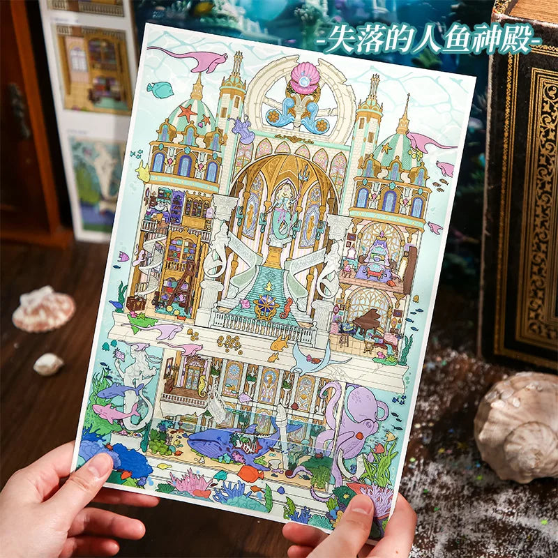 4 Sheets Per Pack of Decorative Stickers Fairy-tale Themed Designs Fun DIY Stress-relief